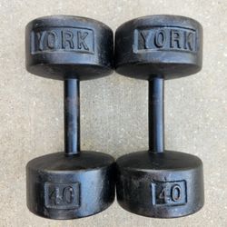 York Vintage Roundhead Dumbbells 40s