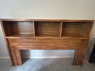 Wooden headboard with storage