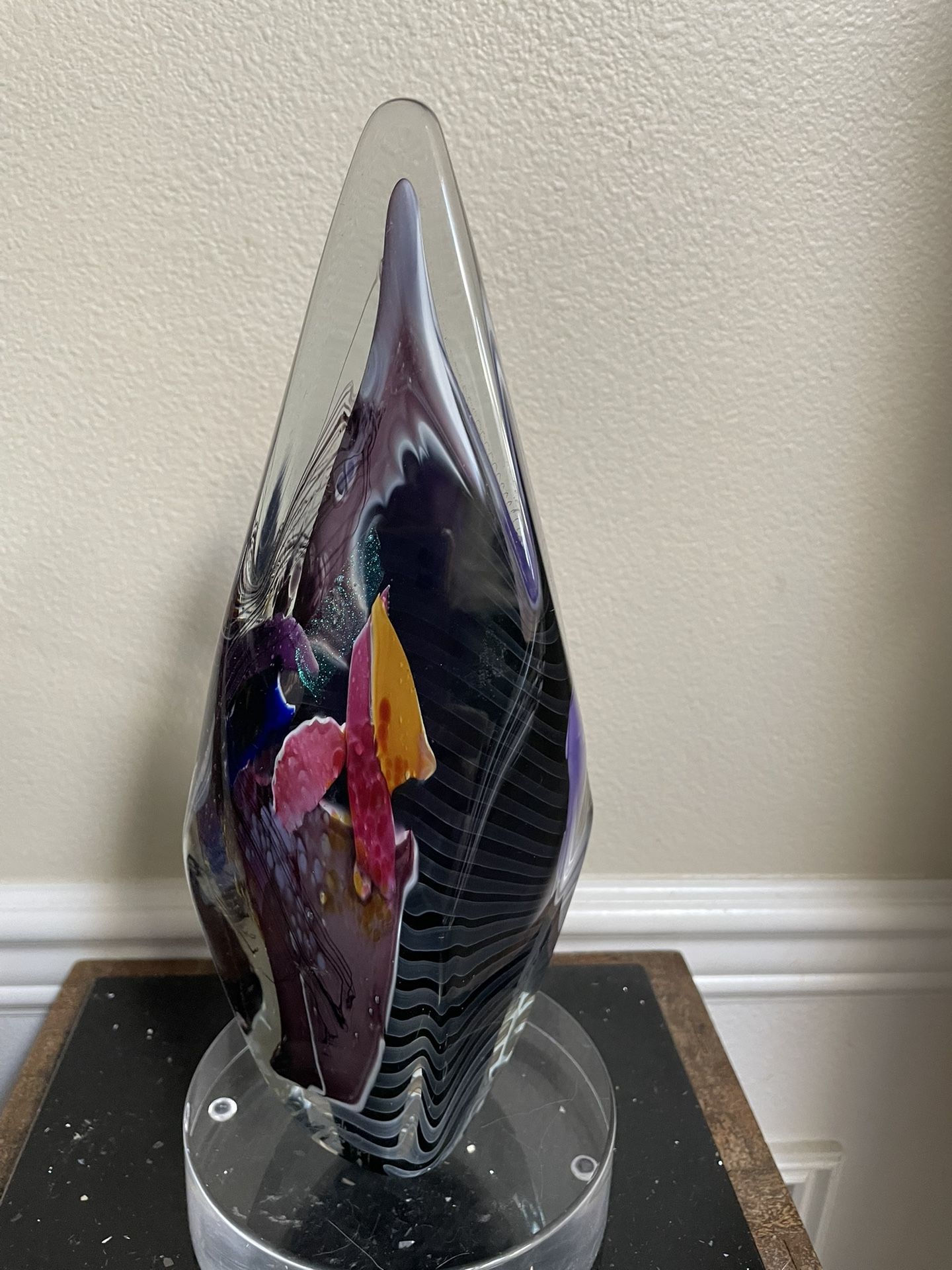 Sterno Glasshouse Studio Art Glass Sculpture Signed 12”