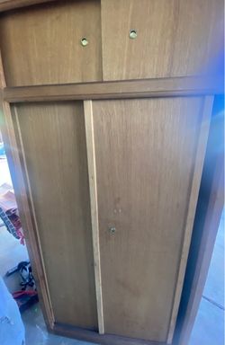 Wooden Storage Cabinet with Sliding Doors