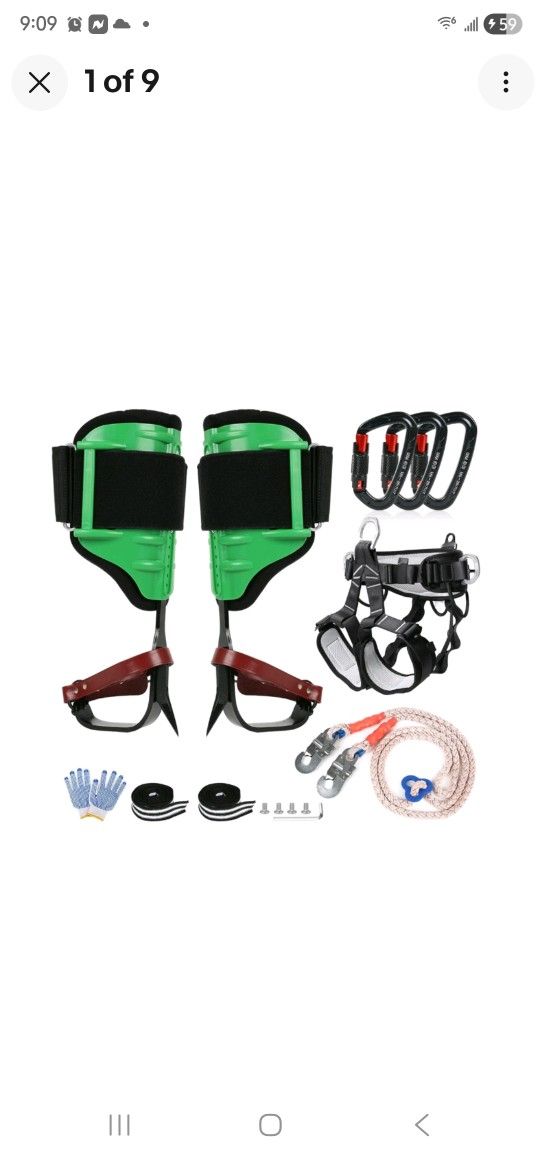 Tree Climbing Spike Set with Adjustable Straps and EVA Leg Padding, Upgrade A...