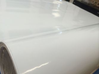 White Glossy Vinyl Cat Wrap Roll