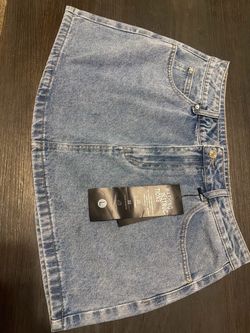 Light Wash Denim Mini Skirt Size L