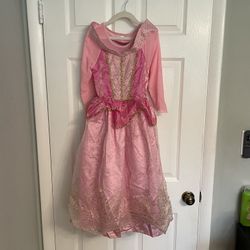 Sleeping Beauty Aurora girls dress and crown Costume size 10/12 in very nice.