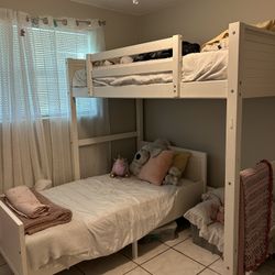 241 SPECIAL:  White Wooden Loft beds -Twin Over Twin