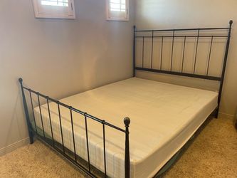 Black Metal Bed Frame with Box