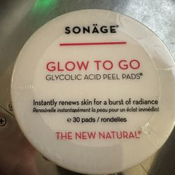 New sealed SONAGE  Glow To Go Glycolic Acid Peel Pads 