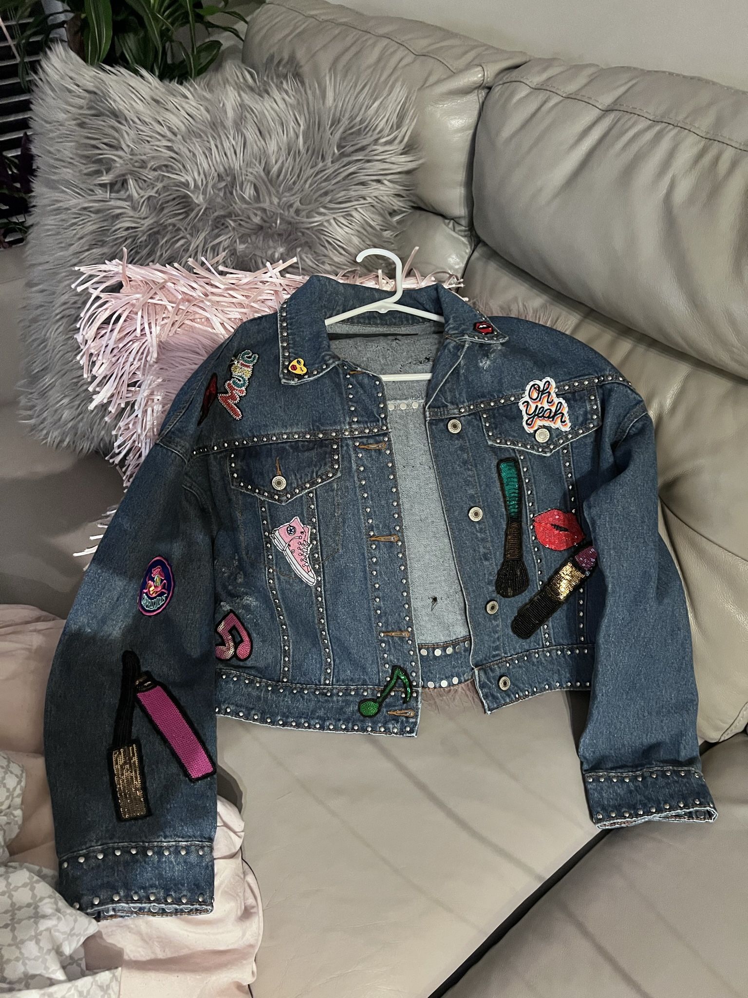 Custom Jean Jacket Sz Medium