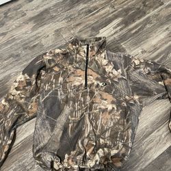 mossy oak camo half zip jacket