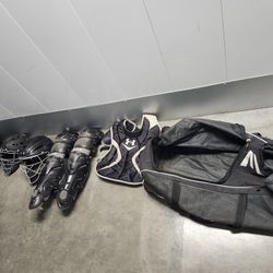 Catchers Gear, Bats And Gloves