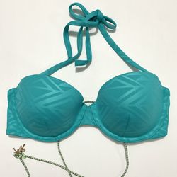 Victorias Secret Swim Multiway Halter Bandeau Sexy  Bikini Top Teal Green 36B