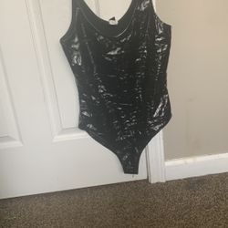 Black Shiny Bodysuit