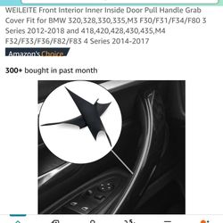 WEILEITE Front Interior Inner Inside Door Pull Handle Grab Cover Fit for BMW 320,328,330,335,M3 F30/F31/F34/F80 3 Series 2012-2018 and 418,420,428,430
