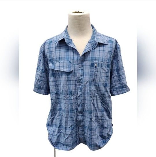 Lake & Trail Size XL Blue Plaid Button Down Shirt