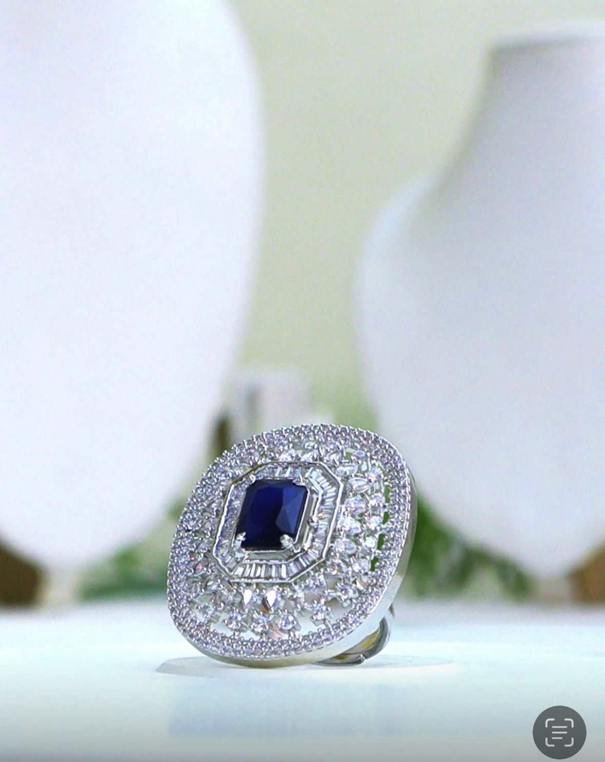 Adjustable Cubic Zirconia Ring