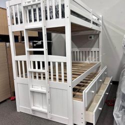 Micah White Bunk Bed $10 Down Payment And Financing Available
