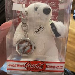 Coca Cola Keychain and Plush Polar Bear 2000 Collectible NOS, Advertising, Soda Coke Collectible Original Packaging, Cavanagh