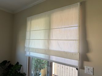 Pleated Curtain Roman Shades CUSTOM SHEER Irvine Company – LIKE NEW Linen and 100% Blackout
