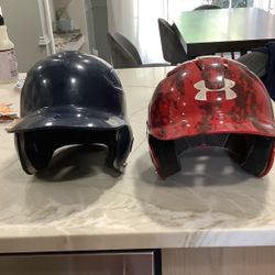 Red And Black Baseball Helmets 