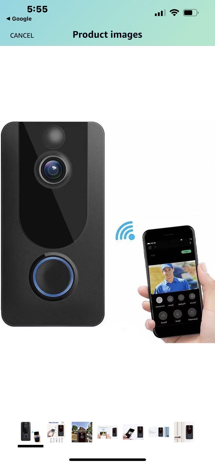 HD 1080P Smart WiFi Video Doorbell Camera Visual Intercom Night Vision IP Door Bell Wireless Security Cameras (Color : WiFi). $25