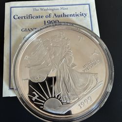 1/4 Pound Sterling Silver 1999 Eagle Proof
