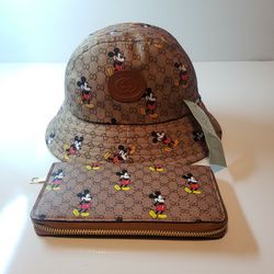   Gucci Mickey Mouse Bucket Hat And Women Zippy Wallet