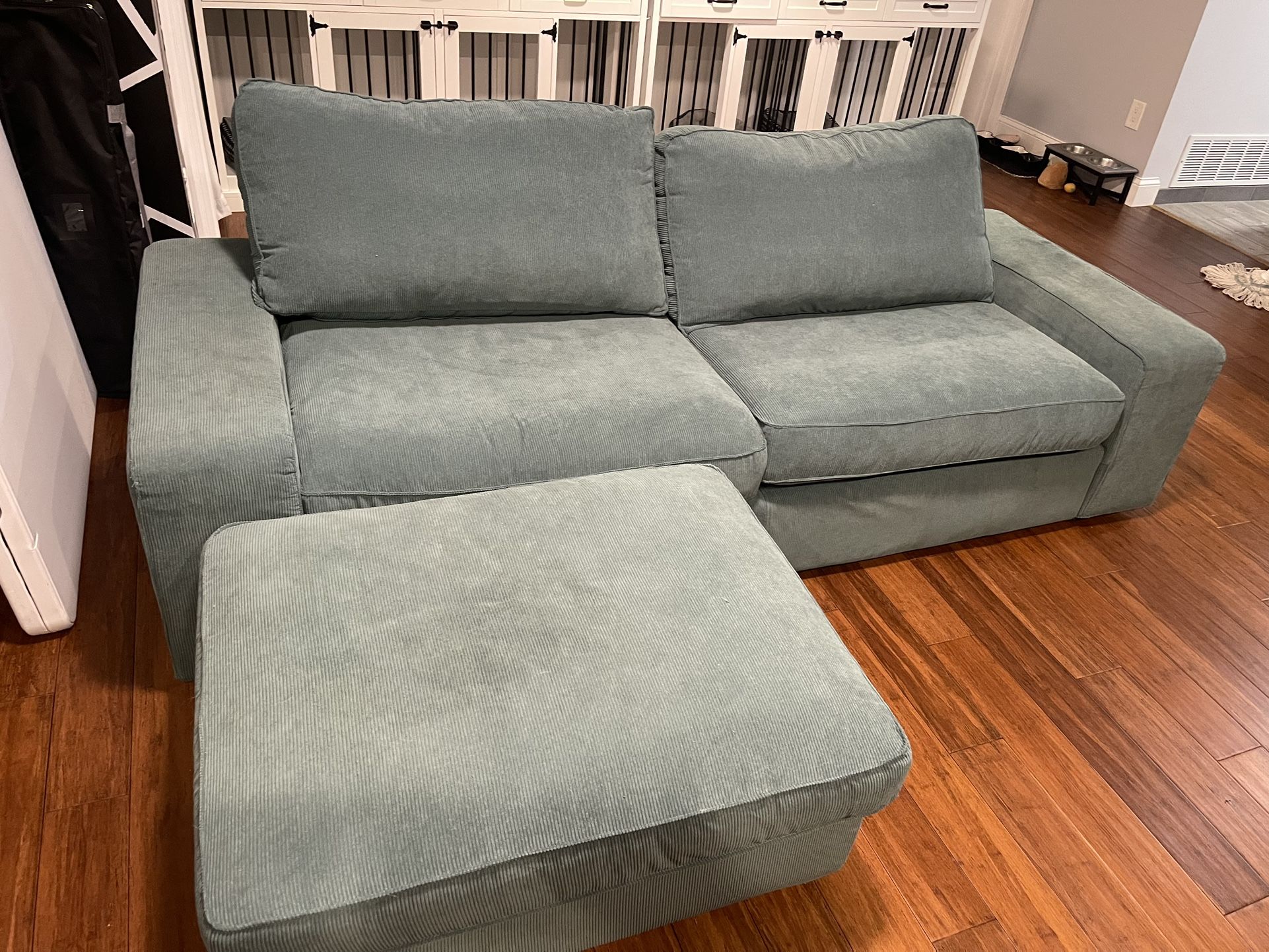 KIVIK IKEA TWO SEATER COUCH WITH OTTOMAN STORAGE