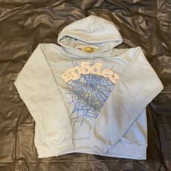 Sp5der Men's Hoodie Sky Blue Size Medium, Fast Shipping, Located In USA