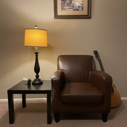 Accent Chair & Table For Sale 