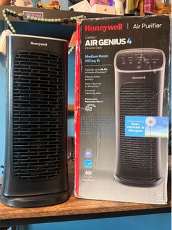 Honeywell Air Genius 4 Compact Oscillating Tower Air Purifier with Permanent Washable Filter - Black, HFD280B