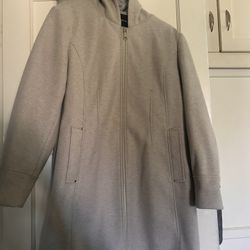 VINCE CAMUTO TAN HOODED FULL ZIP JACKET X-LARGE