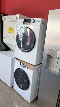 LG White Front-Load Washer and Dryer Set