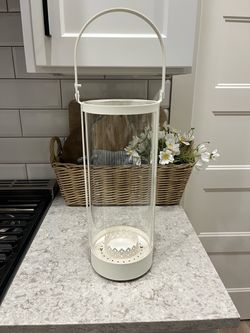 Large glass metal lantern $10
