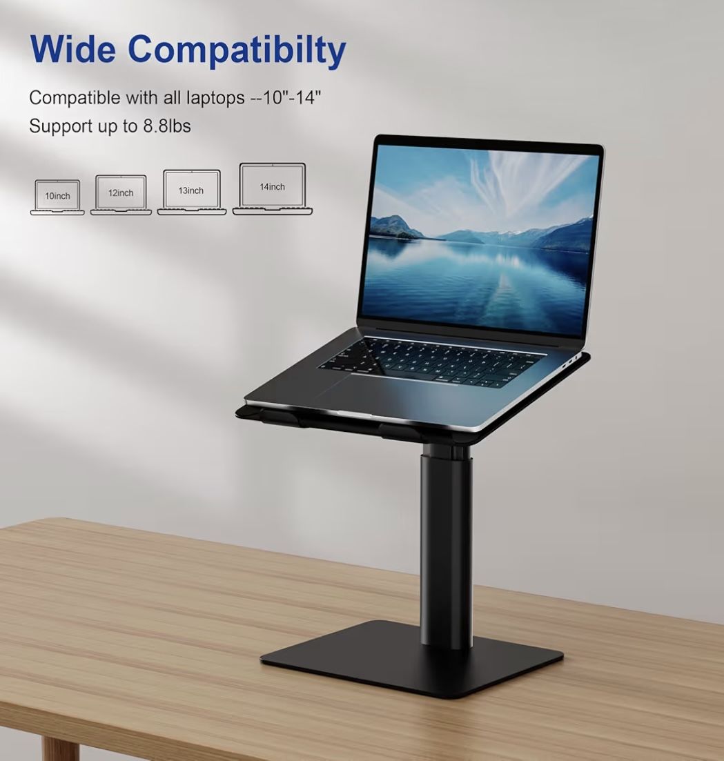 BESIGN LSX6 Laptop Stand | Black Ergonomic Adjustable Notebook Riser
