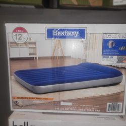 AIRBed By BESTWAY. FULL SIZE/ DURABEAM/ BUILT IN SMART REFILL/ RELEASE PUMP/SOFT TOP/ IN BOX NEW WITH PATCH KIT. 