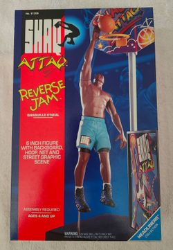 KENNER SHAQ  ATTACK REVERSE  JAM  &  RIM  HANGER  6".