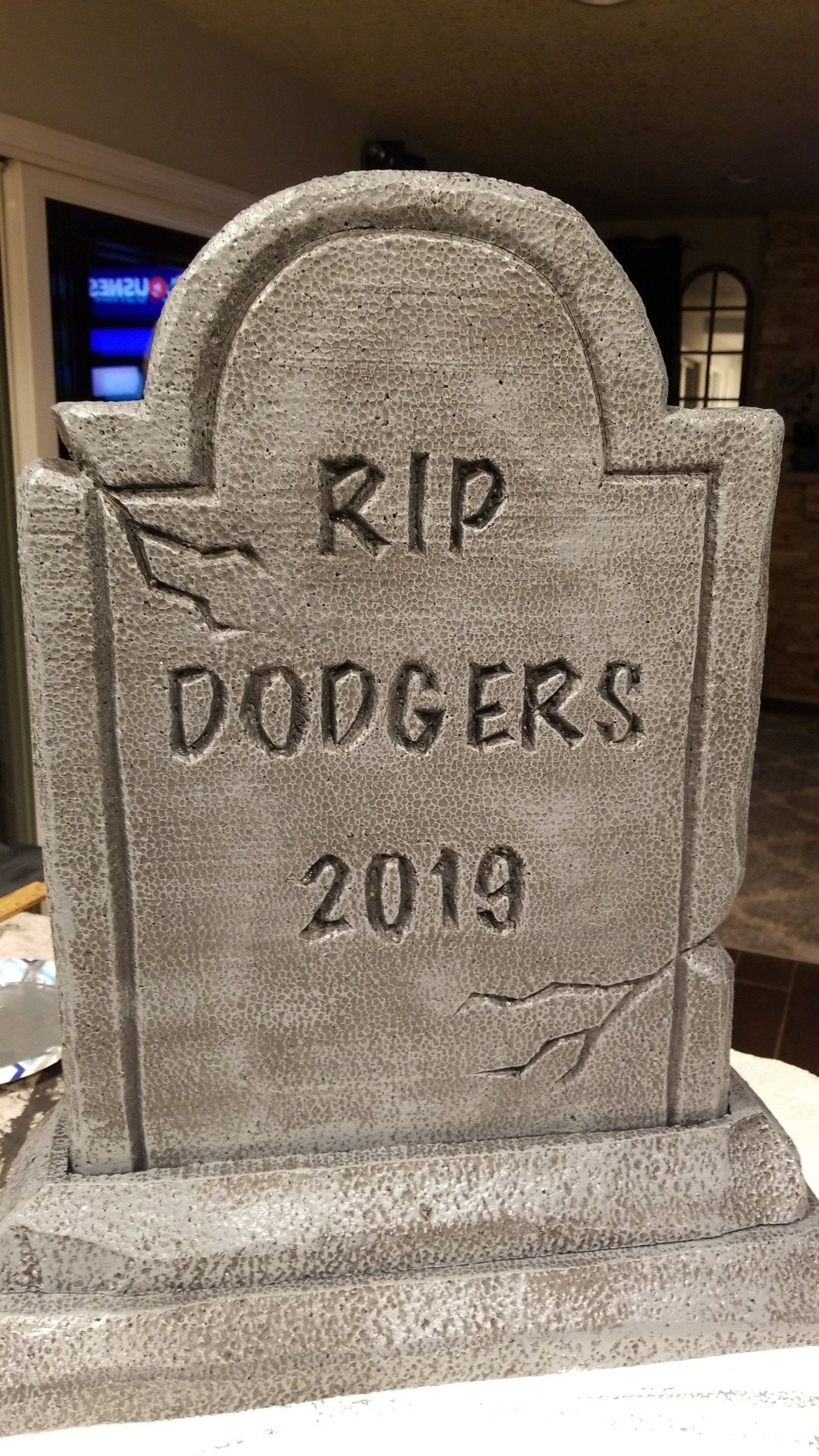 Dodgers Halloween tombstone prop