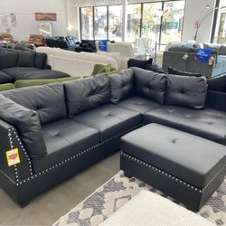 New💌$10 Down Payment Finance 💌 Lita 2 Piece Sectional And Ottoman▪️# Sofa # Loveseat # Couch # Living Room Set Options Available
