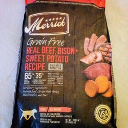 Merrick Grain Free Bison / Beef / Sweet Potato Dry Dog Food 22 Lb Bag