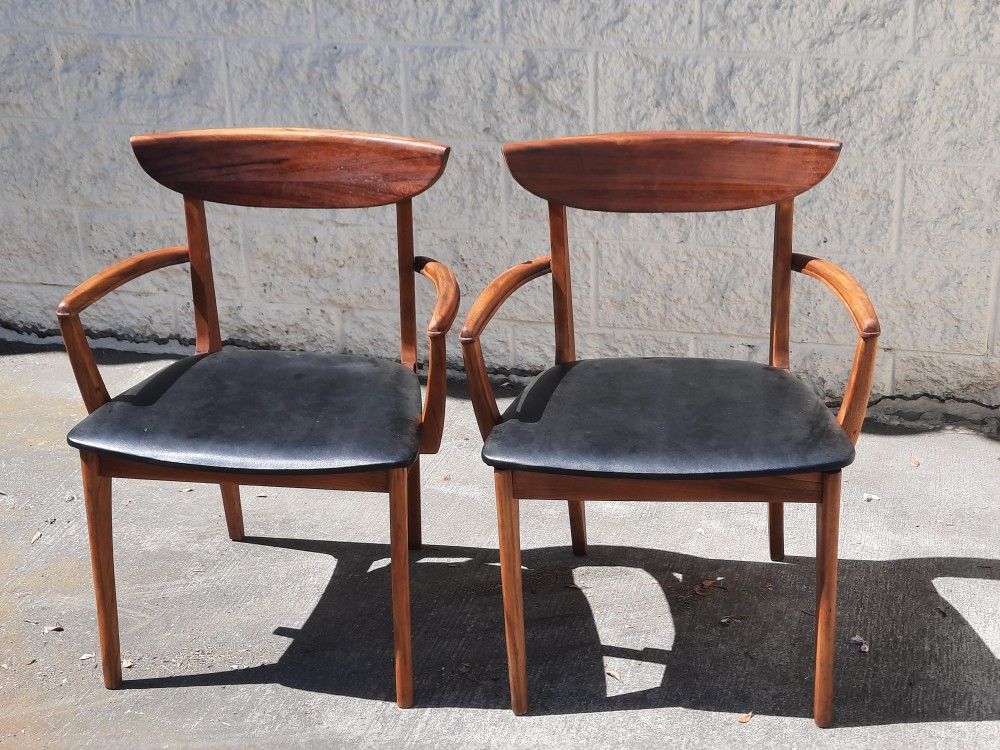 pair of Mid Century Modern vintage Captains refinished ARMCHAIRS And More