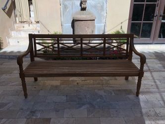 Large Teak Garden Bench - 3 Seat, X-Back Design, 69.5”