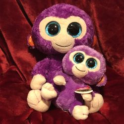 Grapes the purple monkey Ty Beanie Boo plush doll stuffed animal plushie lot sale! Free gift included!