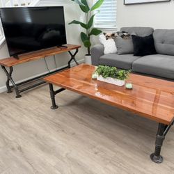 Coffee Table TV Stand End Table Industrial Decor