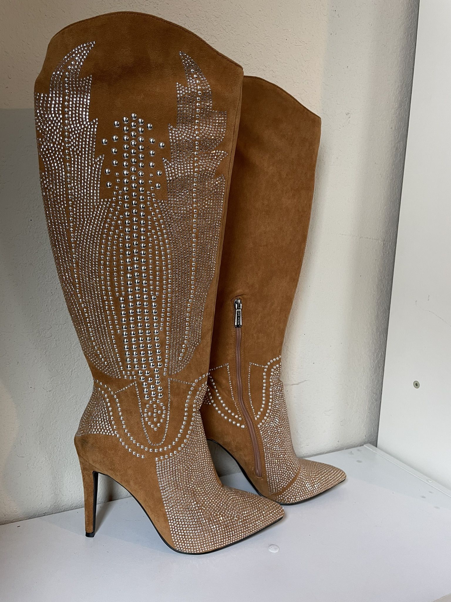 Brown Studded Boots