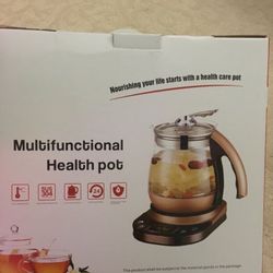 Electric Kettle, Vogeon 1.8L 800W Heat Resistant Borosilicate Glass Tea Pot with Filter and Egg Cooker, Waterproof Touch Panel, 24 hours Reservation T