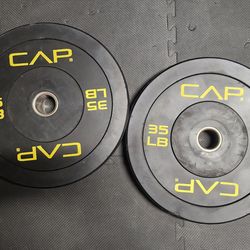 CAP Barbell Rubber Olympic Bumper Plates 35lbs