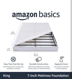 NEW: Amazon Basics Smart Box Spring Bed Base (King Size 7”)