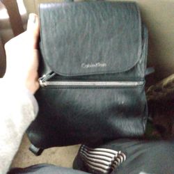 Calvin Klein Mini Black Leather Backpack