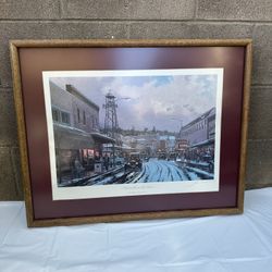 Thomas Kinkade "Placerville in the Snow" 23 1/2" x 29" Studio Framed Print