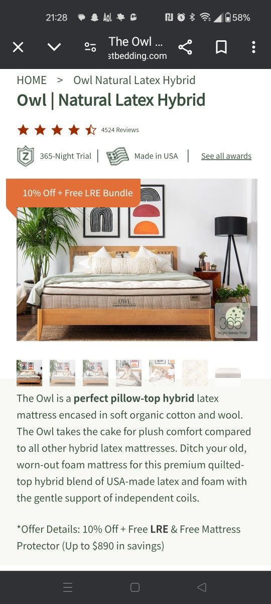 King Nest Bedding Natural Latex Hybrid Mattress